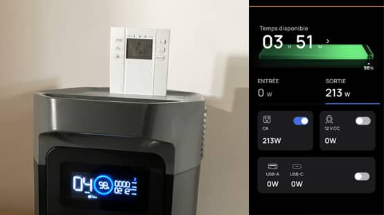 chauffer sur batterie avec ecoflow delta 2